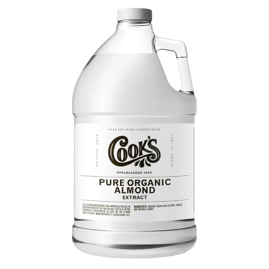 Cook's, Organic Pure Almond Extract, for Cookies, Cakes, Pastries, Allergen Free, 128 Ounces (1 Gallon) - Nestoria