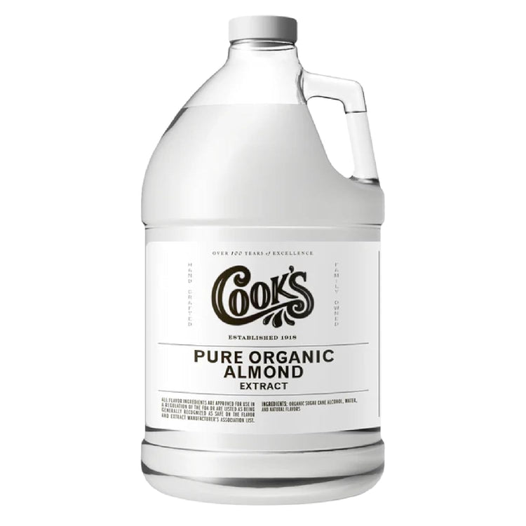 Cook's, Organic Pure Almond Extract, for Cookies, Cakes, Pastries, Allergen Free, 128 Ounces (1 Gallon) - Nestoria