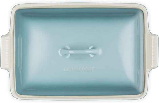 Le Creuset Stoneware Heritage Covered Rectangular Casserole, 4 qt. (12" x 9"), Sea Salt