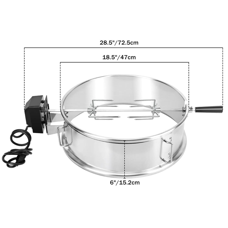 Multi Purpose Stainless Steel Rotisserie and Pizza Combo Kit