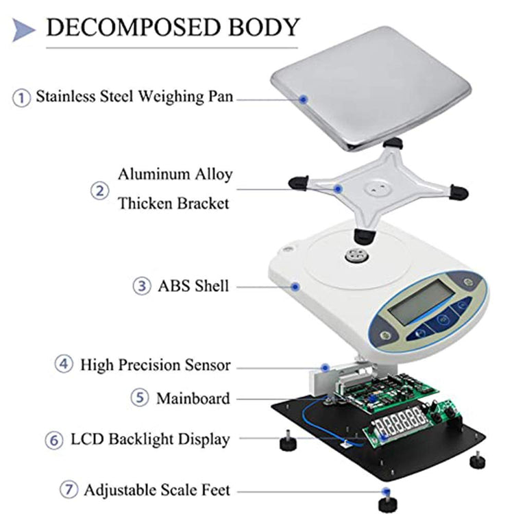 CGOLDENWALL Lab Scale 10kgx0.1g Digital Precision Scale Electronic Balance Laboratory Weighing Industrial Scale Kitchen Counting Scale Scientific Scale Calibrated (10kg, 0.1g)