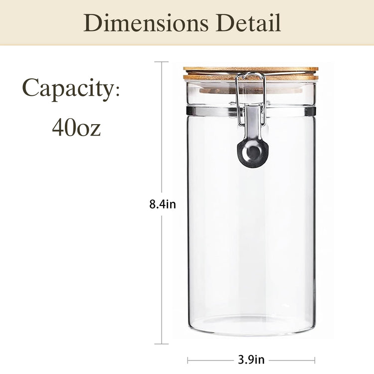 Glass Storage Jars Set Elegant Containers with Airtight Bamboo Lids