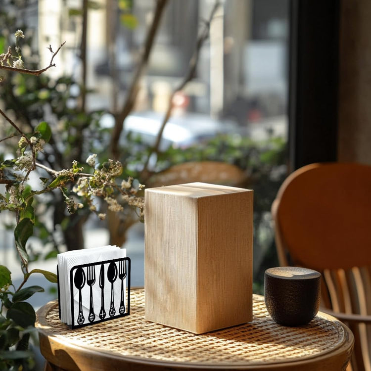 Tableware Decorative Black Metal Napkin Holder for Table