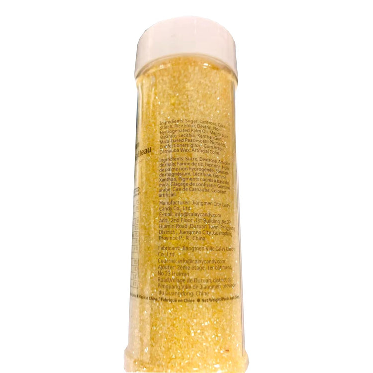 Yellow Sanding Sugar for Baking Edible Sparkling Coarse Sugar Crystals Sprinkles for Baking Topping Cake Cookie Cupcake Topper Ice Cream Decoration Supplies 3.2 OZ (3.2 Ounce)