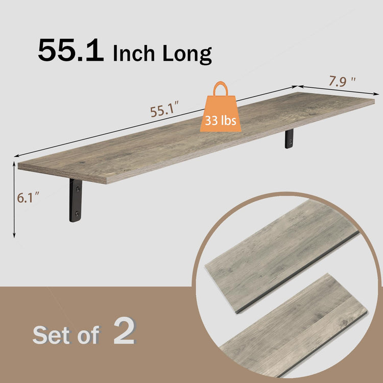 Long Wall Shelves (2 Count)