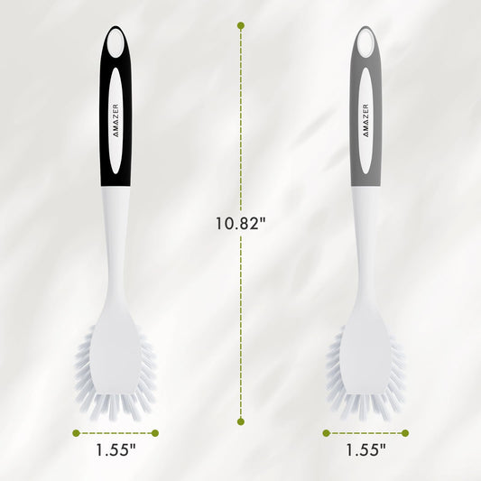 Dish Brush 2 Pack Dish Scrubber with Handle (2 Count)