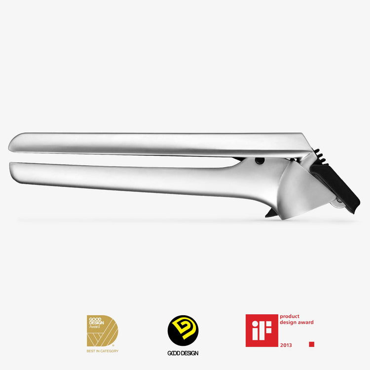 Garject 2-In-1 Garlic Peeler, Garlic Press & Mincer with Garlic Peel Ejector, Chrome-Plated Zinc - Black