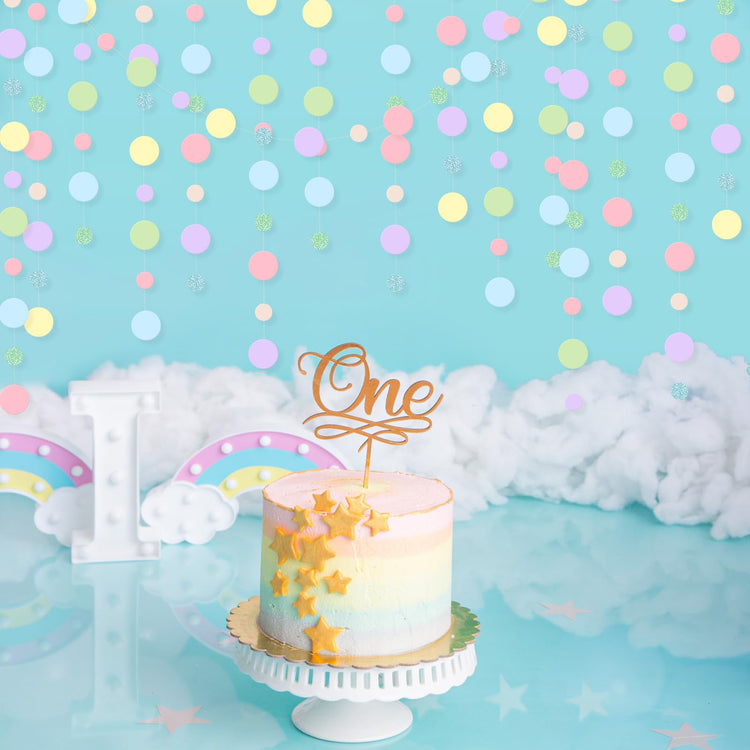 5 Pieces Circle Garland Party Paper Dot Banners (5 Count)