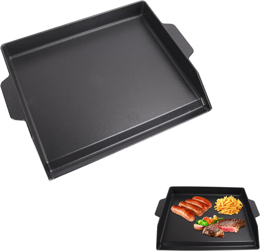 Universal Flat Top Griddle, Cast Iron BBQ Griddle for Electric/Gas/Charcoal Grill/Stove, 18.6 x14" Griddle Inserts for Weber Charbroil Camp Chef,Nonstick Coating Cooking Skillet Pan for Outdoor - Nestoria