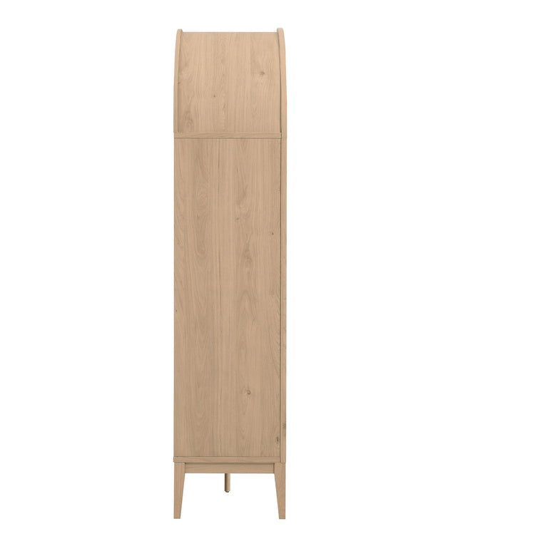 Nolan Tall Arched Storage Display Cabinet in Light Oak