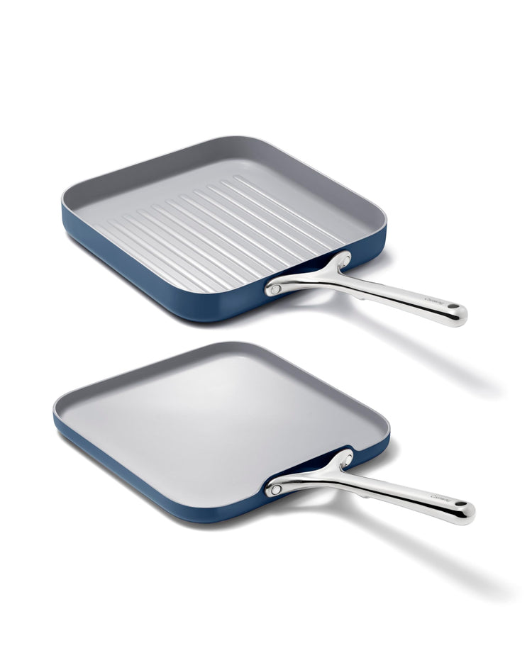 11" Non Stick Square Griddle Pan and Grill Pan Duo