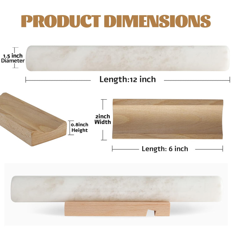 African Natural Marble French Rolling Pin