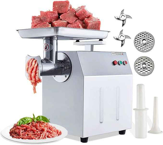 Commercial Electric Meat Grinder 1500w - Heavy Duty 350KG/h High Capacity with Copper Motor, ETL Certified. Includes Accessories for Sausage Making, Home Kitchen & Professional Use.
