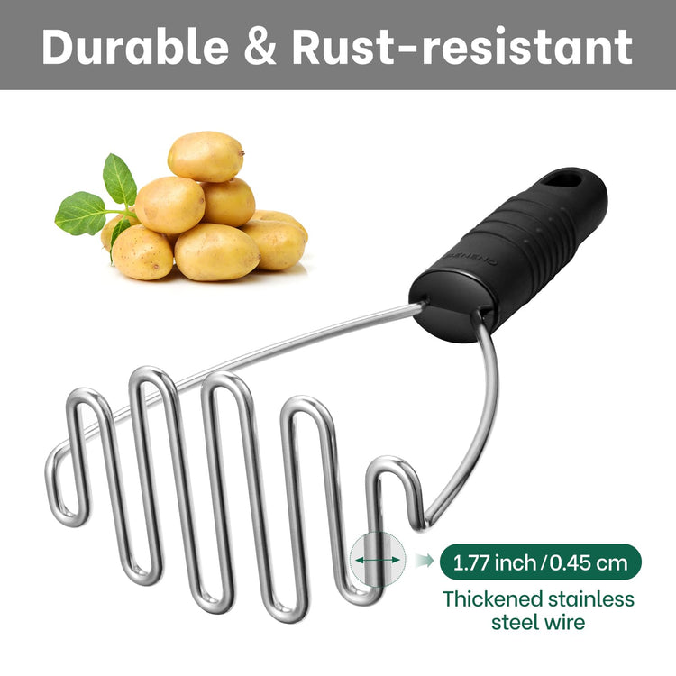 Ergonomic Soft Grip Stainless Steel Potato Masher