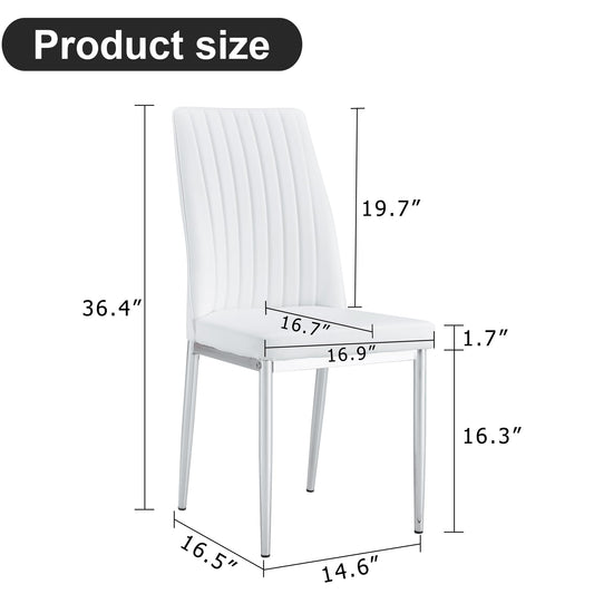 White Modern Dining Chairs Set (8 Count)
