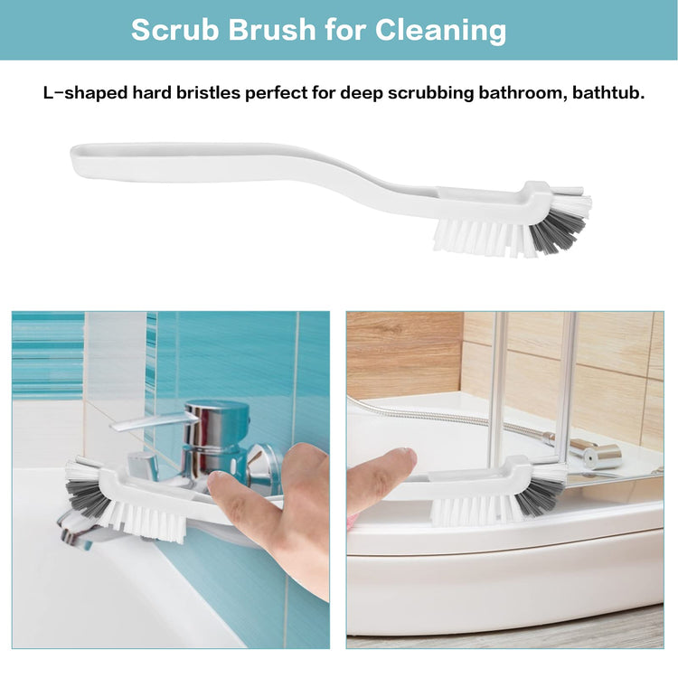 8 Pcs Dish Brush Bottle Bathroom Scrub Brushes Kitchen Cleaning Brush Right Angle Kitchen Brush Sink Household Pot Pan Edge Corners Tile Lines Brush with Stiff Bristles (8 Count)