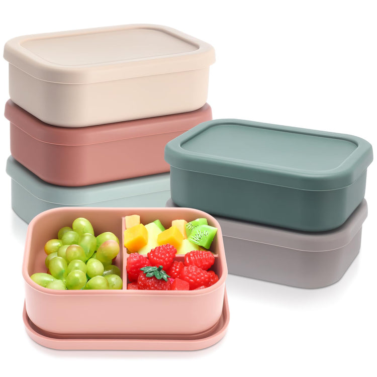 6 Pcs Bright Silicone Bento Boxes (6 Count)