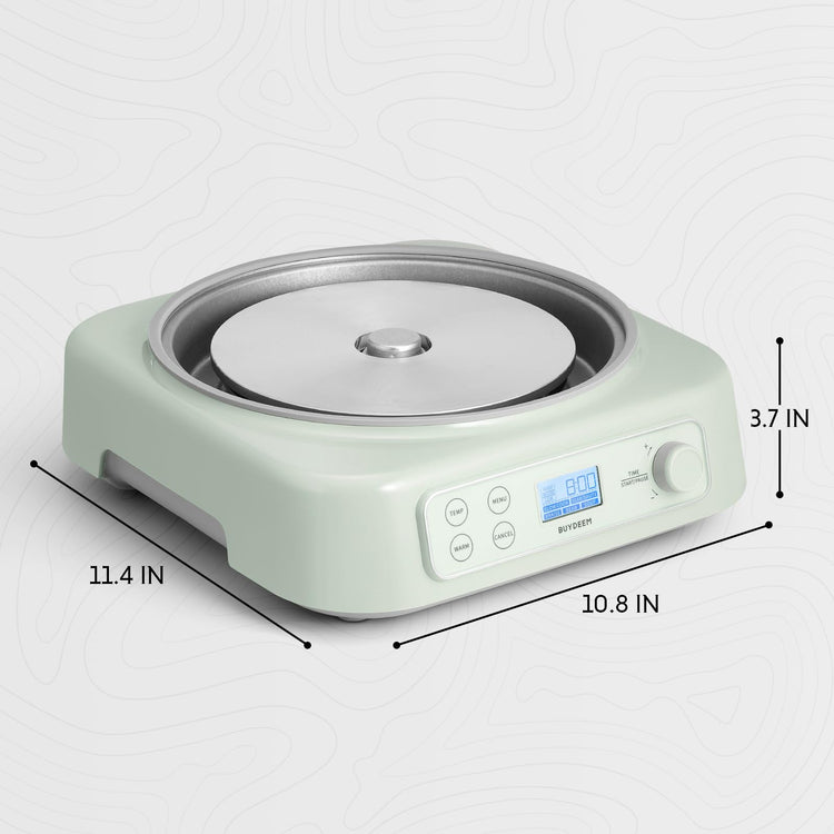 LP55 5-in-1 Slow Cooker, Compatible with Various Cookwares, Multi-Cooker with Two Temperature Settings, Auto Keep Warm for 2H, Cozy Greenish, Pot Not Included