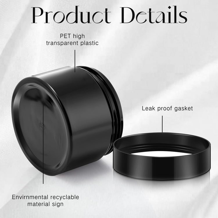 6 Pack 4 oz Plastic Jars Containers with Lids Wide (6 Count)