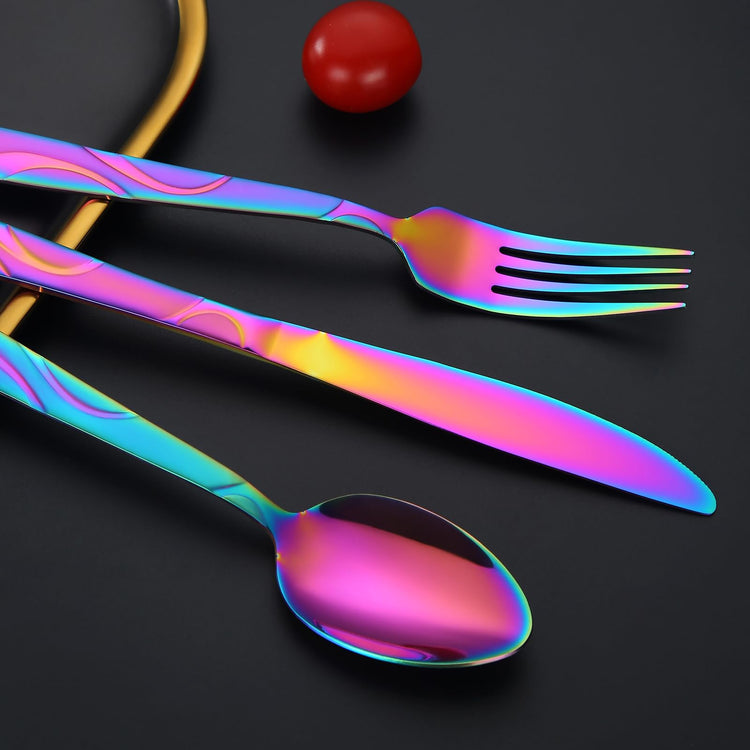 30 Piece Rainbow Silverware Set for 6 (30 Count)