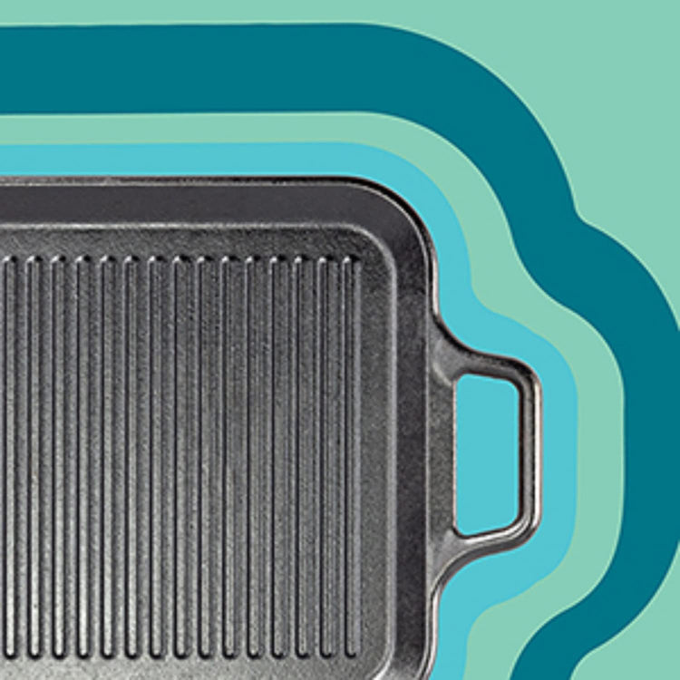 BOLD Pre Seasoned Cast Iron Grill Pan with Loop Handles