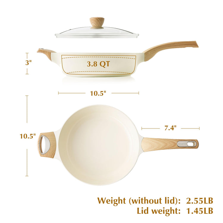 Ceramic Nonstick Frying Pan Skillet with Lid
