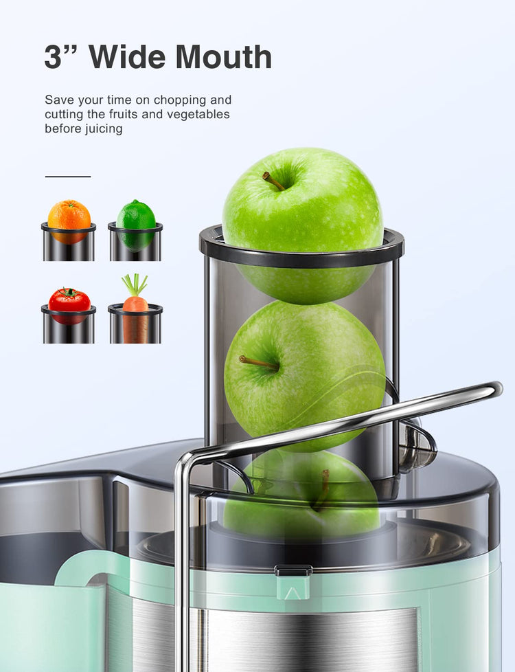Juicer Machine 500W Centrifugal Juicer with Extra Wide Feed Chute