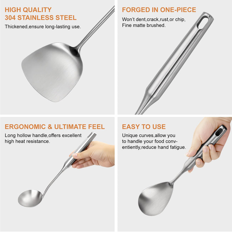 304 Stainless Steel Cooking Utensils Set (12 Count)
