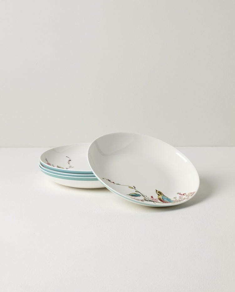 Chirp Porcelain Pasta Bowl Set for 4 (4 Count)