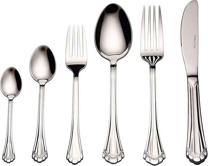 75-Pc Luxury Flatware Set for 12 w/Wooden Storage Case Premium Dining Cutlery Service - 18/10 Surgical Stainless Steel Silverware Hostess Serving Set in a Chest