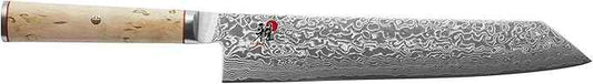 Miyabi Birchwood SG2 Japanese Kiritsuke Knife, 9.5-inch, All Purpose Kitchen Knife, Karelian Birch Handle, 100-layer flower Damascus pattern, Handcrafted in Seki, Japan