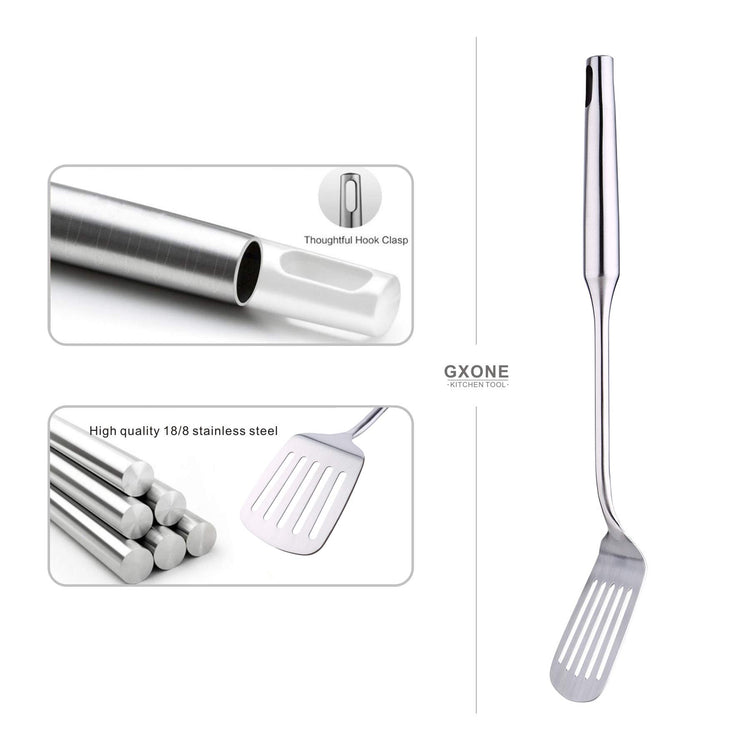 Slotted Turner & Spatula for Cast Iron Skillet Grilling Cooking