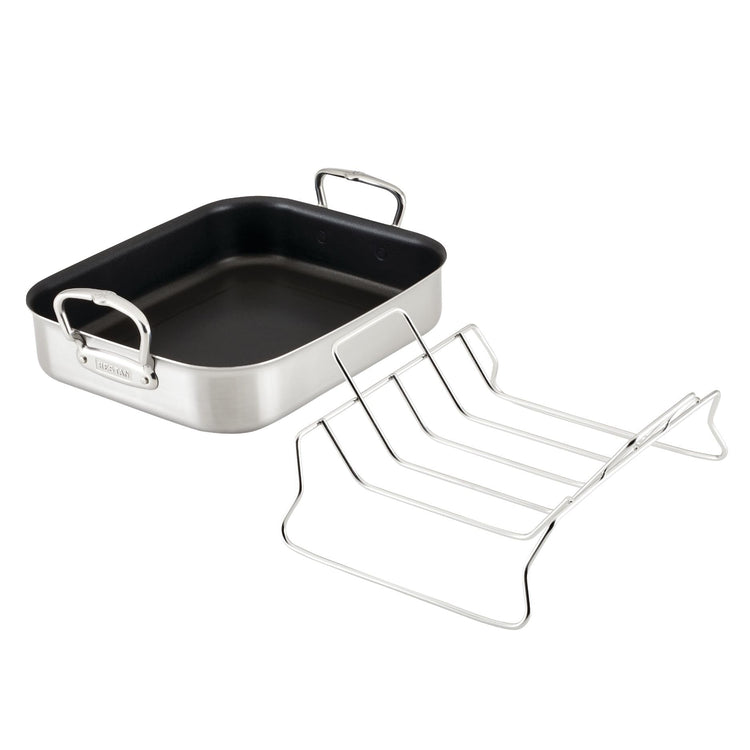 Provisions 14.5" Classic Clad Nonstick Roasting Pan with Stainless Steel Rack