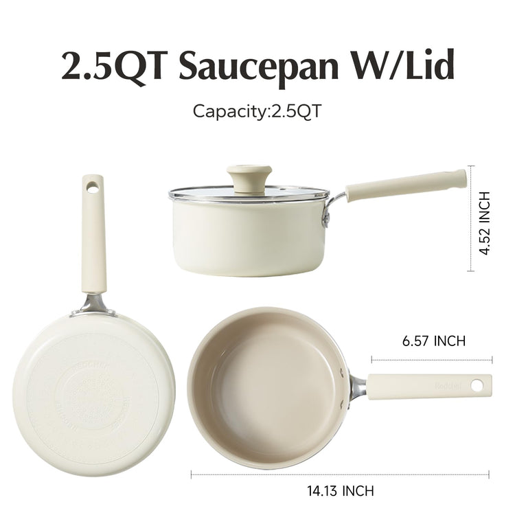 Ceramic Nonstick Saucepan with Lid