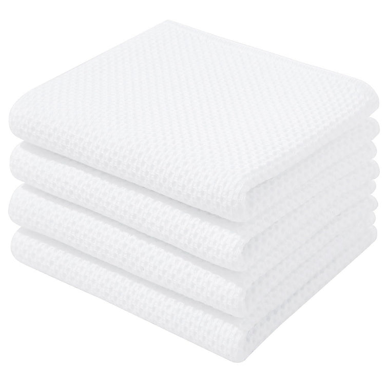 100% Cotton Waffle Weave Kitchen Dish Towels 4 (4 Count)