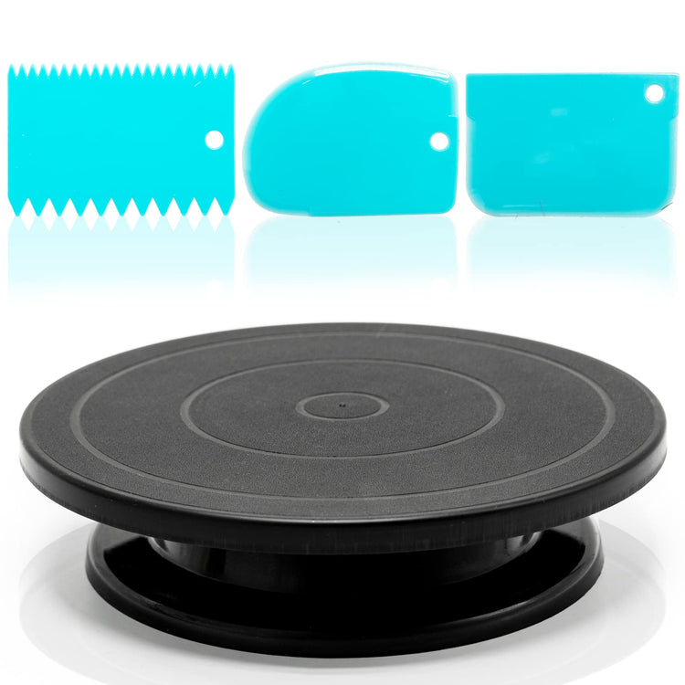 11”Rotate Turntable Sculpting Wheel Revolving Cake Turnable Black Painting Turn Table Stand for Paint Spraying Spinner