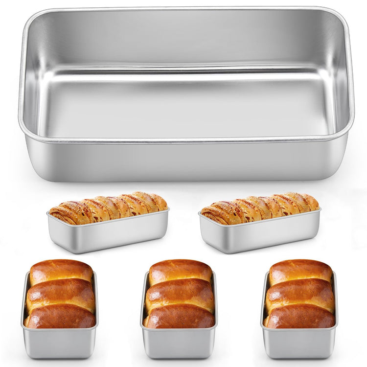 6 Pack Bread Loaf Pans for Baking 9x5 Inch (4.49 Count)