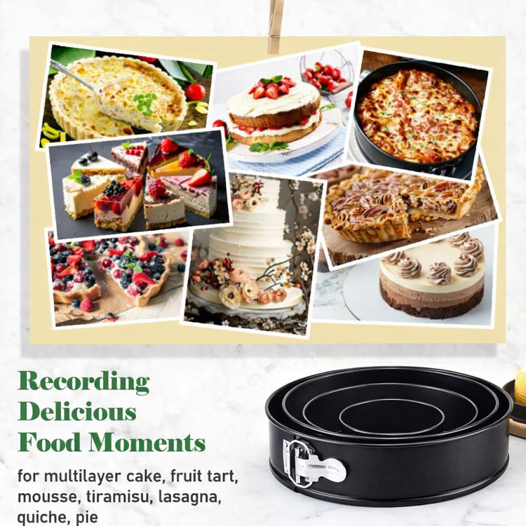 8 Inch Non stick Springform Pan with 50 Pcs Parchment Paper Cheesecake Pan with Removable Bottom Baking Mold Round Leakproof