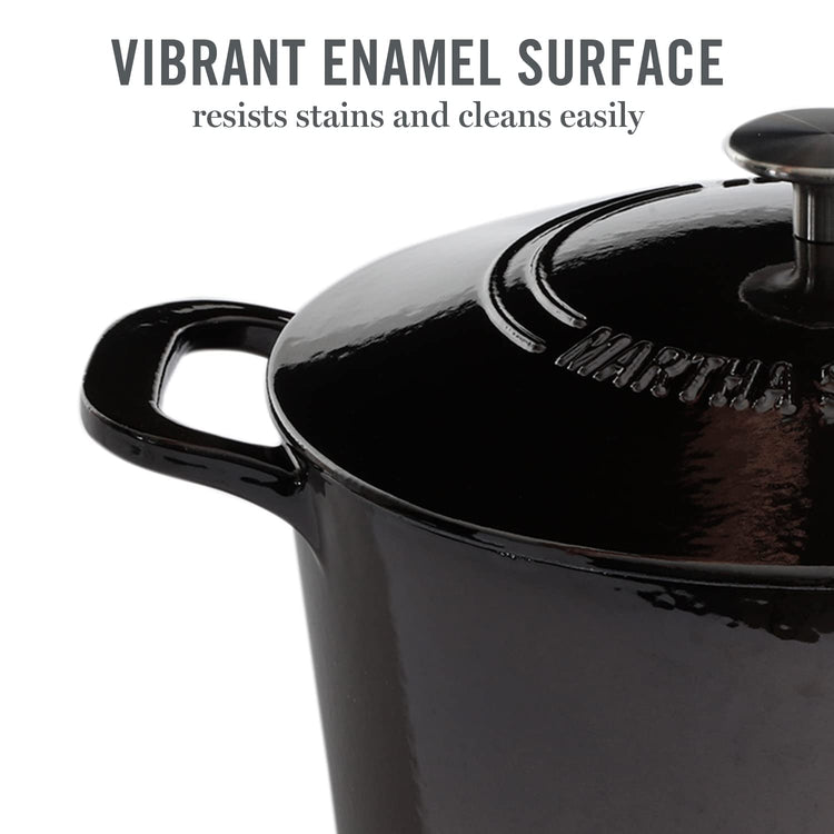 Gatwick 7 Quart Enamel Cast Iron Dutch Oven Pot with Lid
