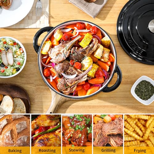 7.5 QT Enameled Cast Iron Dutch Oven Pot with Lid