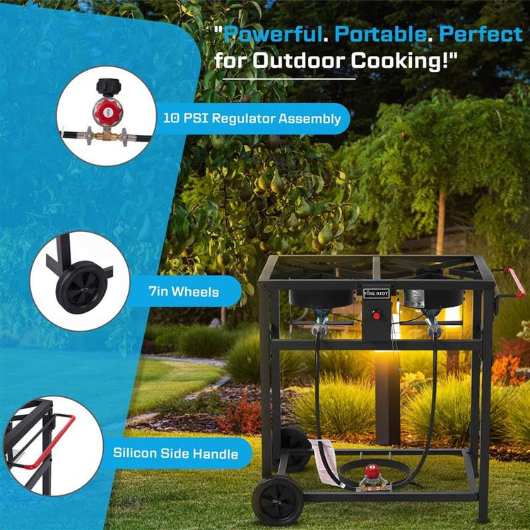 Deep Fryer with Double Burner Propane Stove Outdoor