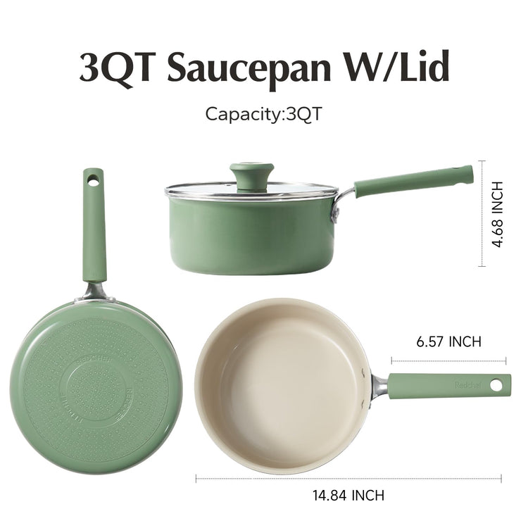 Ceramic Nonstick Saucepan with Lid