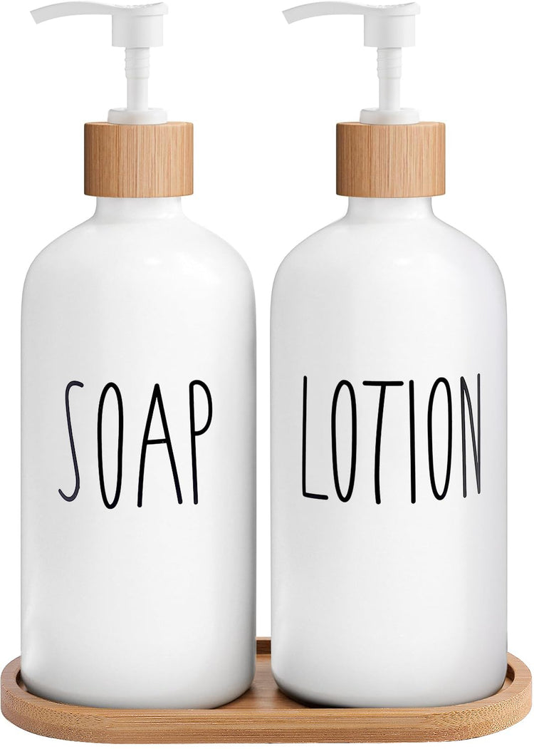 White Soap Dispenser Bathroom Set