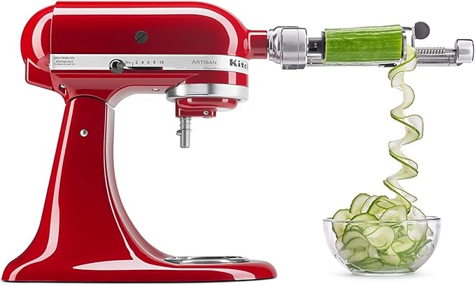 KitchenAid DRTVICE6 Combo Package Spiralizer KSM1APC Flex Edge Beater KFE5T Stand Mixer Attachment Recipe Book