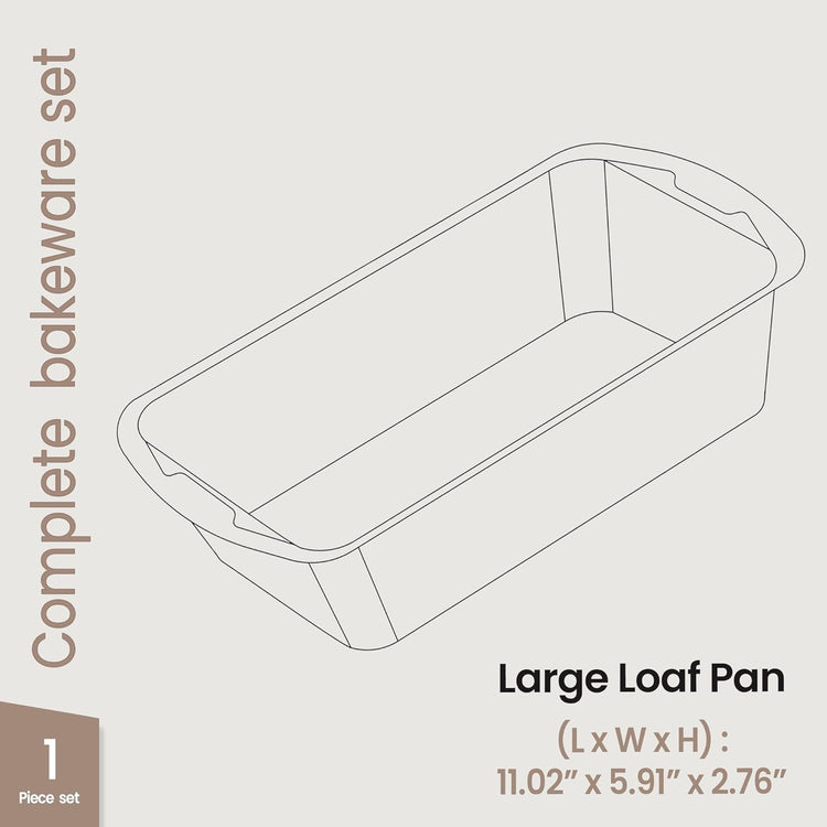 BAKKENMASTER Loaf Pan Set 1-Piece - Deluxe Nonstick Carbon Steel Bakeware for Perfect Bread and Cakes – Dishwasher Safe, Premium Pans for Home Baking