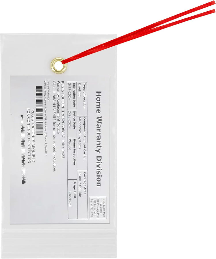 GPI - 3.5" x 6" Reclosable Zip Bags with Bottom Hang-hole & Pre-inserted 12" Twist-tie. 4 Mil Heavy-duty Resealable Zipper Baggy with Grommet/Metal Eyelet for Hanging (Insert Size 3x4.5) 500 Pack