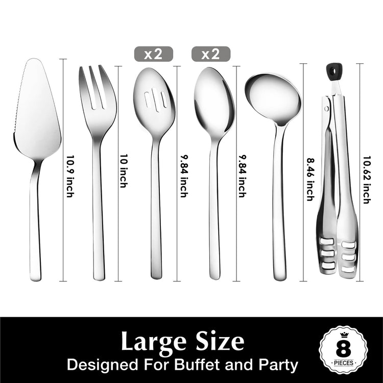 8 piece Large Hostess Serving Utensils Set