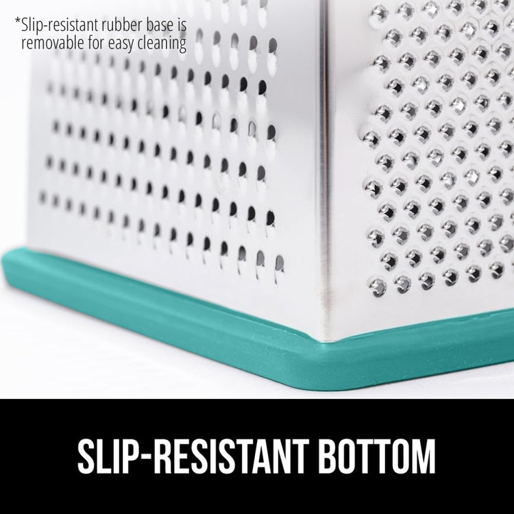 XL 4 Sided Stainless Steel Cheese Grater With Measurement Container