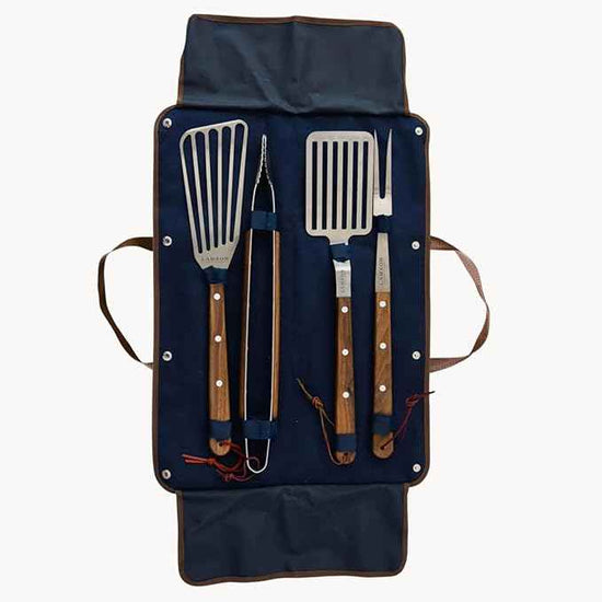 Lamson Premier 20" Walnut 4-Piece Deluxe BBQ Set