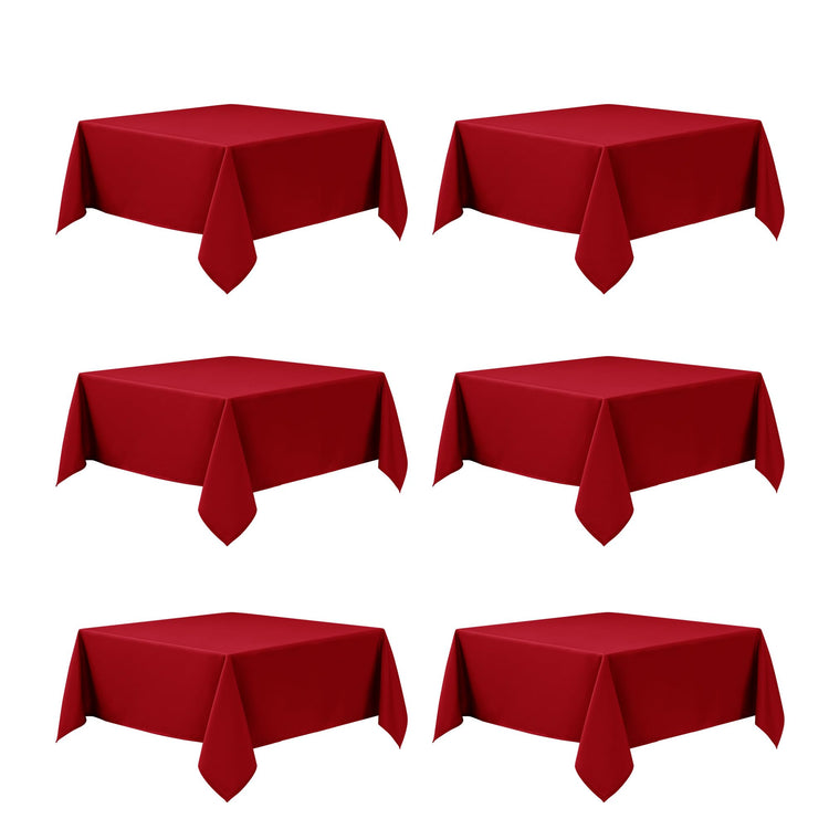 6 Pack Red Tablecloths for Square Tables (6 Count)